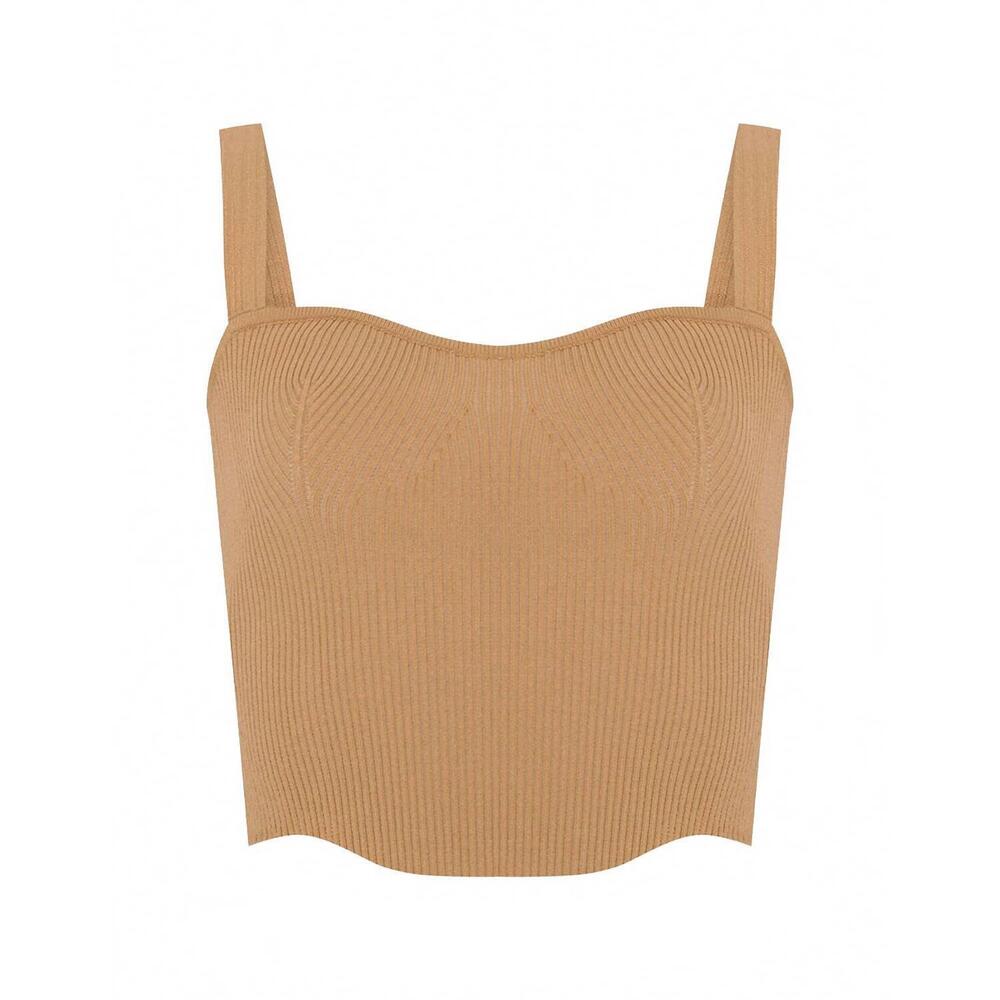 NEW PAOLA BERNARDI women's juliana crop top in caramel